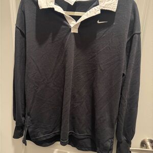 Nike Black and White Polo Shirt